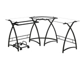 Dazenus Clear Glass & Black Finish Desk Model OF00039 By ACME Furniture